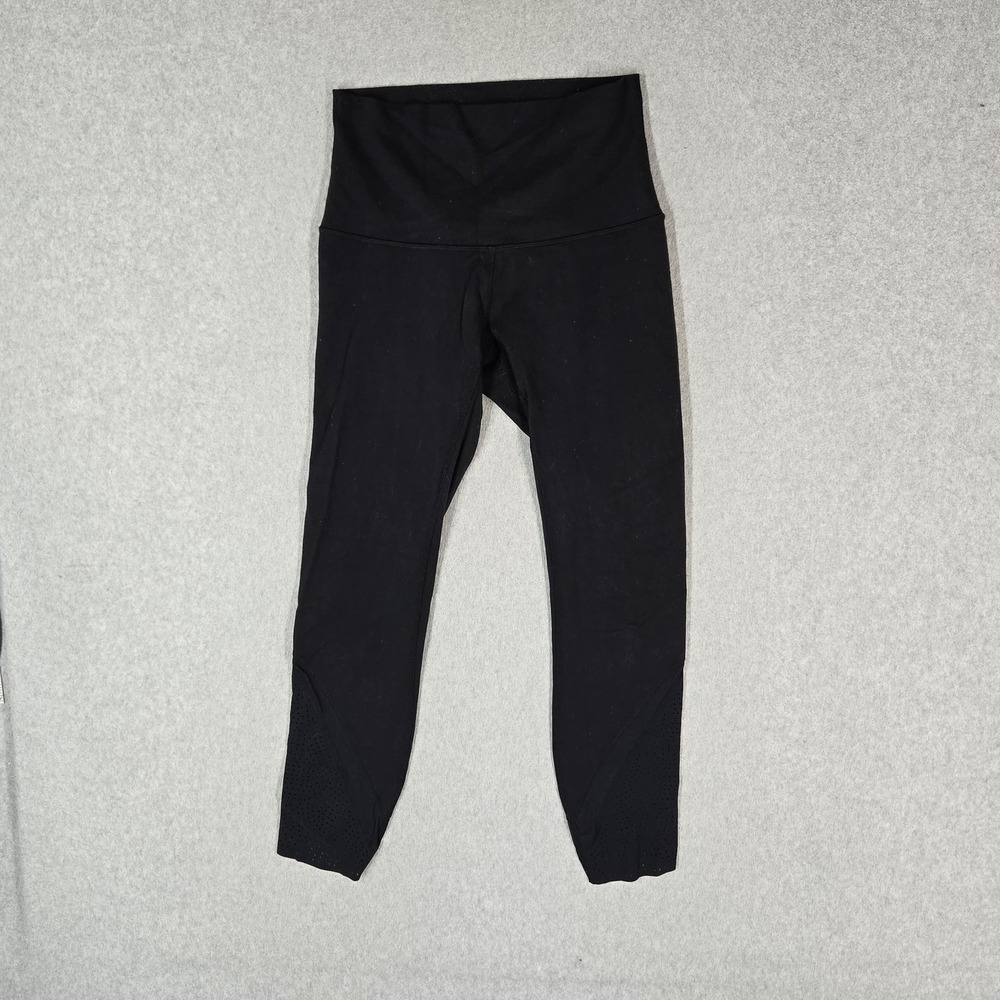 Lululemon Women Activewear Pants 6 Black Legging Yoga 24" Inseamโ Logo